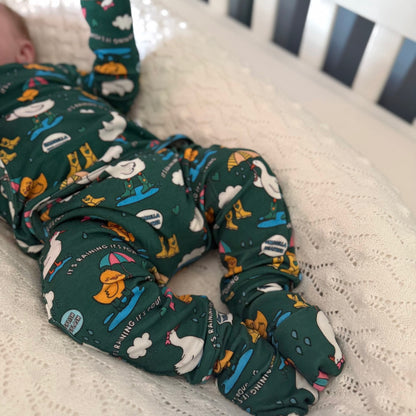 Stretchaboo x Sam Jayne Rainy Day for Ducks Bamboo Baby Grow