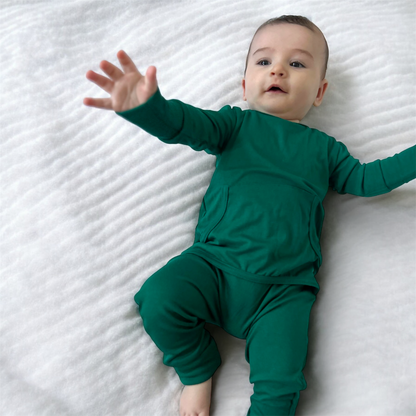 Stretchaboo Baize Green Bamboo Baby Grow