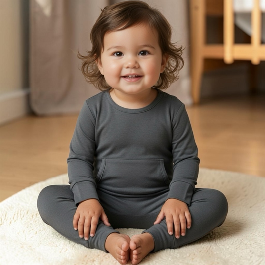 Stretchaboo Slate Grey Bamboo Baby Grow