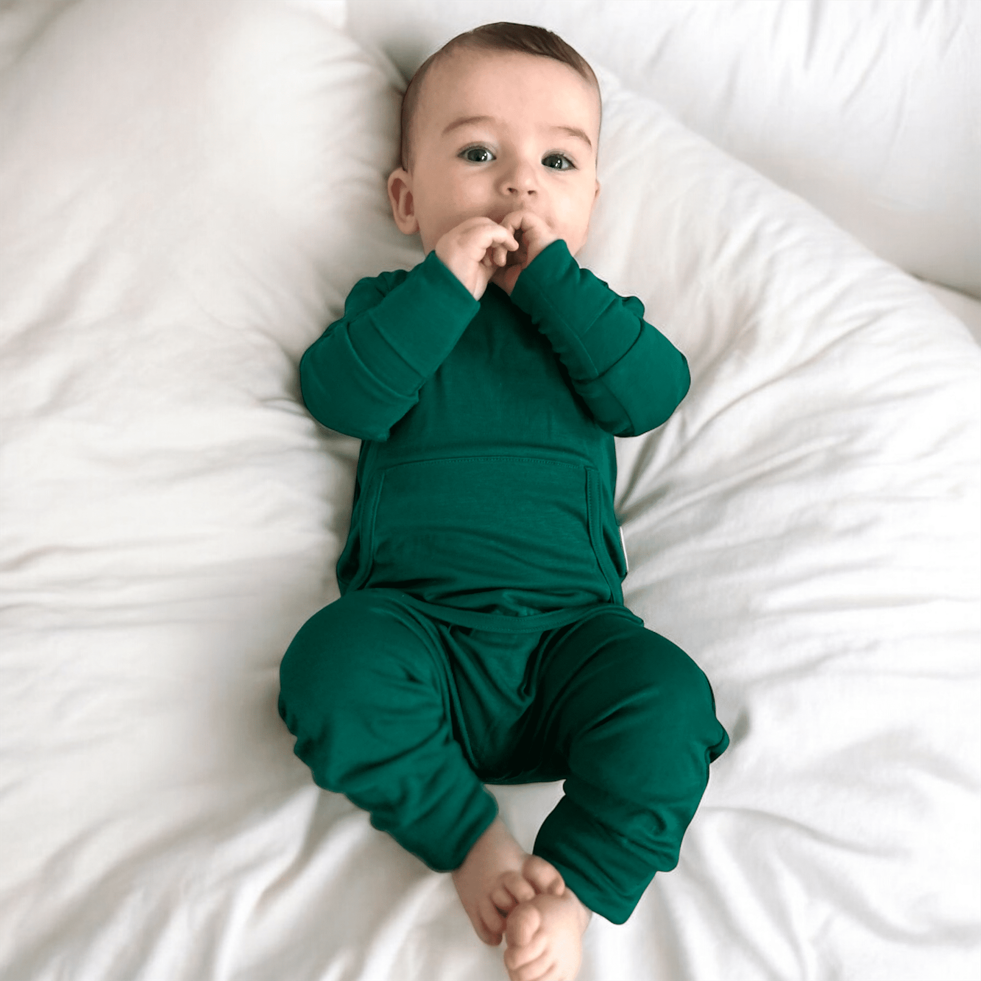 Stretchaboo Baize Green Bamboo Baby Grow - Stretchaboo