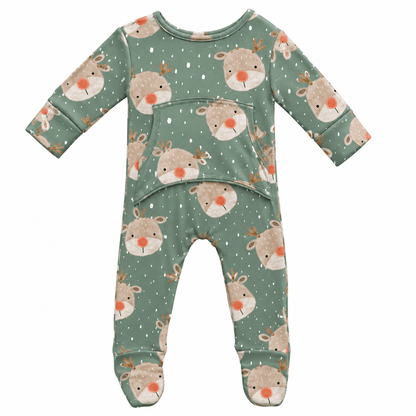 Stretchaboo First Christmas Reindeer Bamboo Baby Grow - Stretchaboo