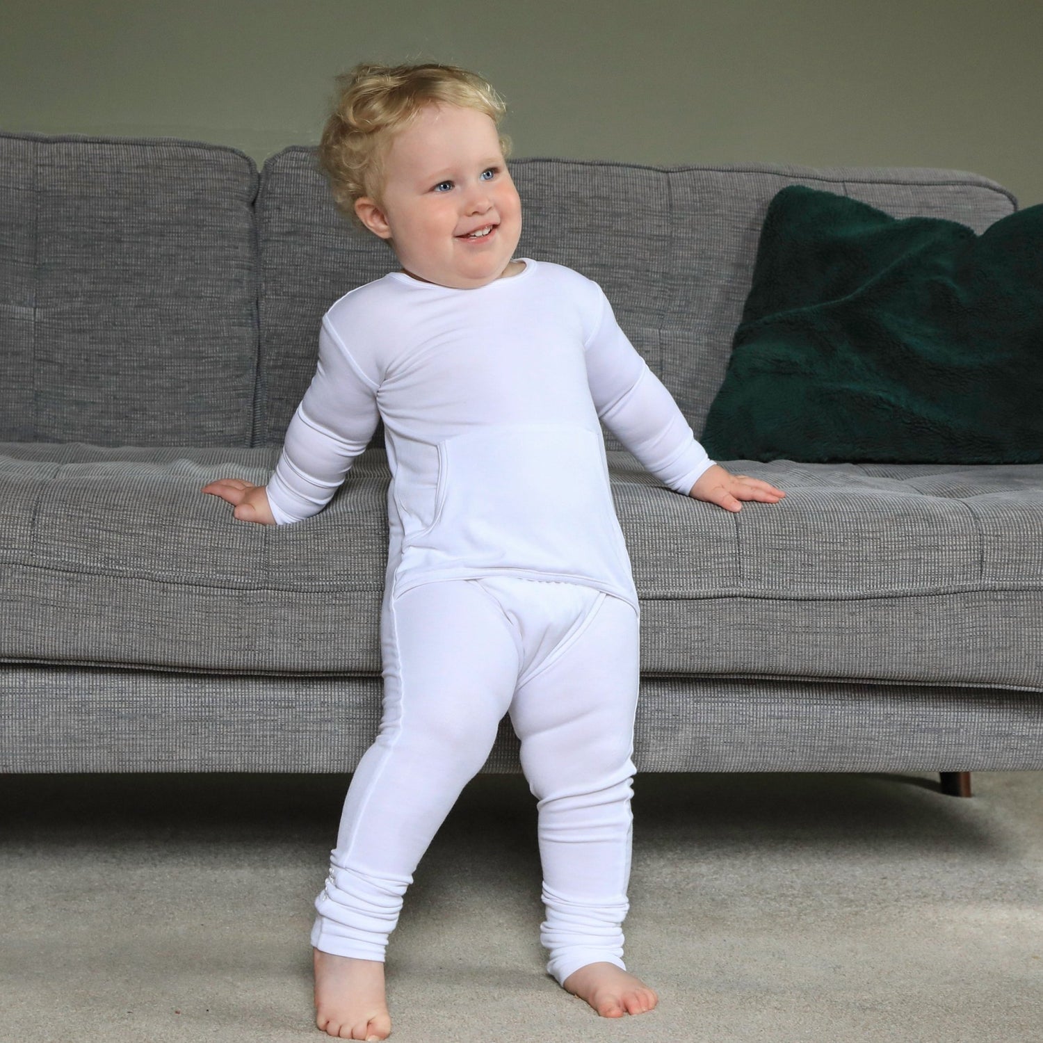 Stretchaboo Lightning White Baby Grow - No Poppers or Zips - Stretchaboo