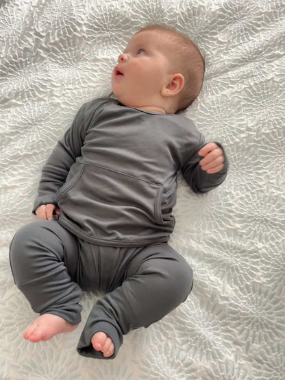 Stretchaboo Slate Grey Bamboo Baby Grow - Stretchaboo