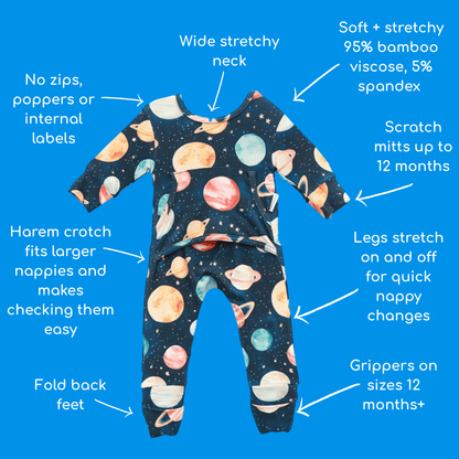 Stretchaboo Space Oddities Bamboo Baby Grow - Stretchaboo