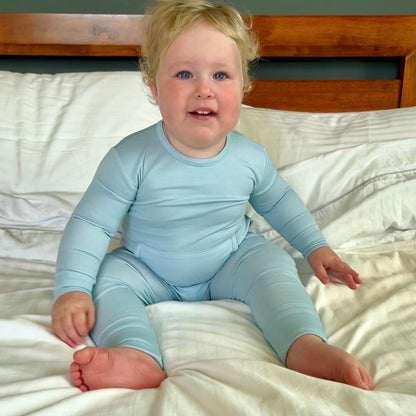 Stretchaboo Volare Light Blue Bamboo Baby Grow - Stretchaboo
