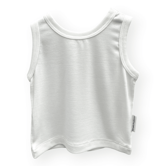 Stretchaboo White Bamboo Baby Vest - Stretchaboo