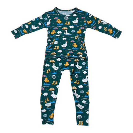 Stretchaboo x Sam Jayne Rainy Day for Ducks Bamboo Baby Grow - Stretchaboo
