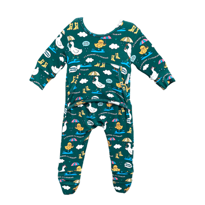 Stretchaboo x Sam Jayne Rainy Day for Ducks Bamboo Baby Grow - Stretchaboo