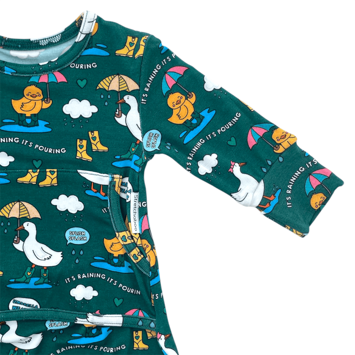 Stretchaboo x Sam Jayne Rainy Day for Ducks Bamboo Baby Grow - Stretchaboo