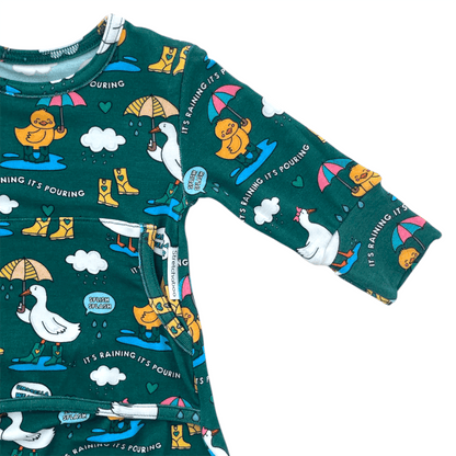 Stretchaboo x Sam Jayne Rainy Day for Ducks Bamboo Baby Grow - Stretchaboo