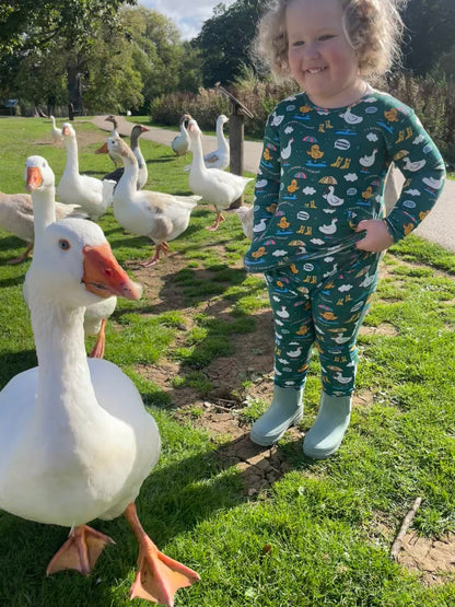 Stretchaboo x Sam Jayne Rainy Day for Ducks Bamboo Baby Grow - Stretchaboo